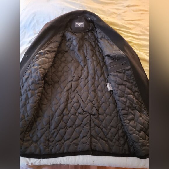 Dockers Wool Blend Car Coat with Scarf (Black, M) NWOT - Picture 2 of 10